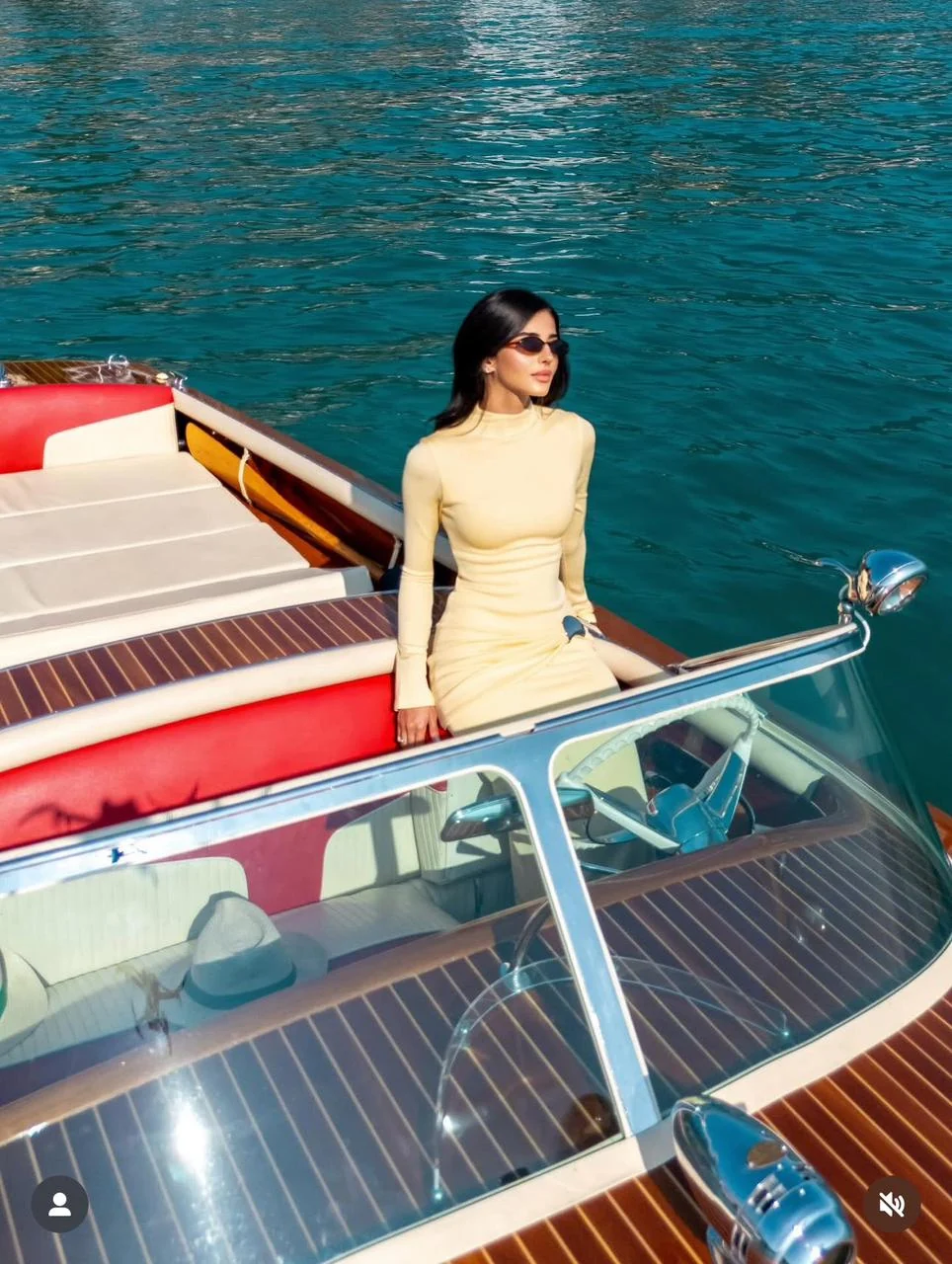 Rahaf Alharbi on a boat in Venice